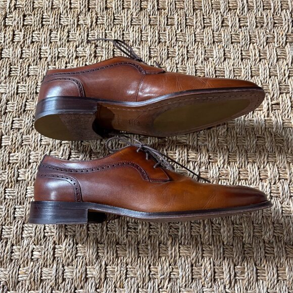 Johnston & Murphy Sheepskin Medallion Toe Oxford Brown Leather 15-1760 Sz 11 M main image 8